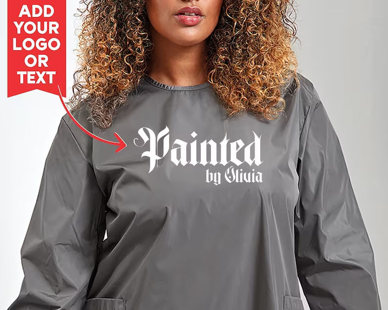 Personalised Beauty Tunic Tops for Women, Custom Logo Printed Beauty Salon Uniform, All Purpose Waterproof Hairdresser Gown, Beautician Gift