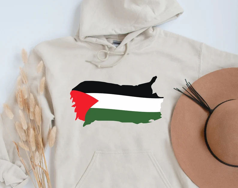 Palestine Flag Hoodie, Support Palestine Gaza Sweatshirt, Palestine Protest Clothing, Save Human Rights Palestinian Outfit