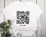 Custom QR Code Scan T-Shirt, Your Text And URL Link Printed Graphic Tees, Comfort Colors Unisex Top, Social Media QR Code Marketing Shirt