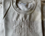 Bride Tribe Embroidered Sweater, Personalised Wife Jumper, Maid of Honour Team Bride Wedding Hen Party Couple Matching Gift idea Sweatshirt