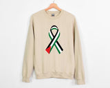 Freedom Palestine Sweatshirt, Palestine Flag Ribbon Sweater, Tribute To Palestine Muslims Jumper, Free Gaza Solidarity Protest Adult Shirts