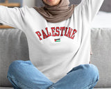 Palestine Crewneck Sweatshirt, Palestine Flag Printed Sweater, Support Palestine Freedom Gaza Protest Top, Palestinian Shirt, Comfy Jumper