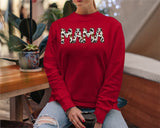 MAMA Sweatshirt, Buffalo Plaid Cow Print Word Mama Design Crewneck Jumper, Comfort Colors Women Sweatshirt, Mothers Day Gift,