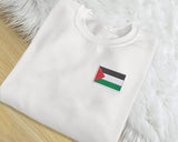 Palestine Flag Sweatshirt, Embroidered Palestine Crewneck Sweater, Comfort Colors Sweater, Support Palestine Freedom Gaza Protest Clothing