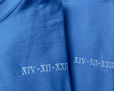 Personalised Roman Numeral Matching Hoodie, Embroidered Anniversary Couple Matching Jumper, Custom Initial Pullover Sweater, Gift for GF BF