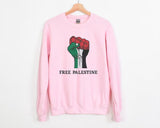 Free Palestine Embroidered Sweatshirt, Solidarity Hand Support Palestine Protest Jumper, Save Gaza Palestine Clothing, Comfort Colors Shirt