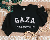 Gaza Palestine Sweater, Embroidered Gaza Palestine Sweatshirt, Support For Palestine, Freedom Gaza Protest Shirt, Adult Size Crewneck Jumper