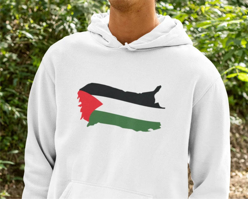 Palestine Flag Hoodie, Support Palestine Gaza Sweatshirt, Palestine Protest Clothing, Save Human Rights Palestinian Outfit