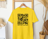 Custom QR Code Scan T-Shirt, Your Text And URL Link Printed Graphic Tees, Comfort Colors Unisex Top, Social Media QR Code Marketing Shirt