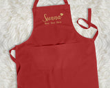 Personalised Cooking Chef Apron, Embroidered Custom Name Monogram Embroidered Apron With Pouch, Baking Aprons for Men Womens, Gift for Her