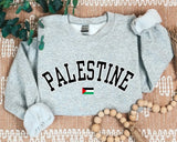 Palestine Sweater, Palestine Flag Printed Crewneck Sweatshirt, Support Palestine Freedom Gaza Protest Top, Palestinian Shirt, Comfy Jumper