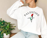 Palestine Sweatshirt, Free Palestine Flag Printed Sweater, Support Save Gaza Protest Save Palestine Clothing, Human Rights Freedom Jumper