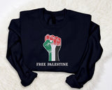 Free Palestine Embroidered Sweatshirt, Solidarity Hand Support Palestine Protest Jumper, Save Gaza Palestine Clothing, Comfort Colors Shirt