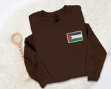 Palestine Flag Sweatshirt, Embroidered Palestine Crewneck Sweater, Comfort Colors Sweater, Support Palestine Freedom Gaza Protest Clothing