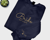 Wifey Sweatshirt, Bride Embroidered Sweater, Personalised Mrs Jumper, Custom Date Bride And Groom Wedding Gift Bachelorette Party Bride Hood