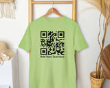 Custom QR Code Scan T-Shirt, Your Text And URL Link Printed Graphic Tees, Comfort Colors Unisex Top, Social Media QR Code Marketing Shirt