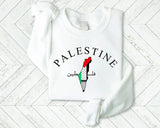 Palestine Sweatshirt, Free Palestine Flag Printed Sweater, Support Save Gaza Protest Save Palestine Clothing, Human Rights Freedom Jumper