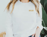 Bride Sweatshirt, Custom Embroidered Crew Neck Sweater, Minimalist Bride Jumper, Bridal Shower Party Couple Matching Bride To Be Gift Top