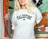 Palestine Crewneck Sweatshirt, Palestine Flag Printed Sweater, Support Palestine Freedom Gaza Protest Top, Palestinian Shirt, Comfy Jumper