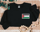 Palestine Flag Sweatshirt, Embroidered Palestine Crewneck Sweater, Comfort Colors Sweater, Support Palestine Freedom Gaza Protest Clothing