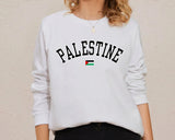 Palestine Sweater, Palestine Flag Printed Crewneck Sweatshirt, Support Palestine Freedom Gaza Protest Top, Palestinian Shirt, Comfy Jumper