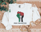 Free Palestine Embroidered Sweatshirt, Solidarity Hand Support Palestine Protest Jumper, Save Gaza Palestine Clothing, Comfort Colors Shirt