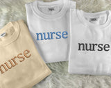 Personalised Embroidered Nurse Sweatshirt, Custom Nurse Initial Matching Sweater, Stethoscope on Sleeve Nurse Doctors Gift,