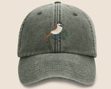 Vintage Cap, CHICKADEE Embroidered Baseball Hat, Wildlife Animal Sun Hats, Embroidery Design Bird On Cap, Cotton Summer Fashion Trucker Hats