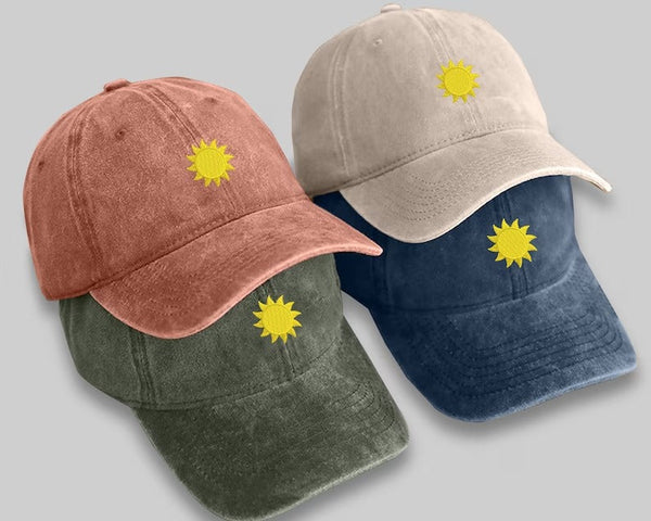 SUN Embroidered Caps, Vintage Baseball Hats, Comfort Colors Trucker Hats, Shinning Sun Design Summer Cap, Snapback Unisex Easy Fit Comfy Hat