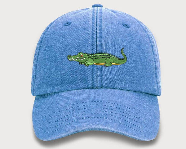 Wildlife Baseball Cap, Embroidered Alligator Vintage Hat, Comfort Colors Snapback Sun Hat, Comfy Cotton Unisex Caps, Alligator Cool Dad Hat