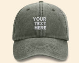 Vintage Custom Hats, Embroidered Personalised Slogan Baseball Cap, 100 Cotton Comfy Unisex Sun Hat, Custom Text Logo On Cap Embroidery