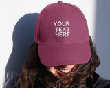 Vintage Custom Hats, Embroidered Personalised Slogan Baseball Cap, 100 Cotton Comfy Unisex Sun Hat, Custom Text Logo On Cap Embroidery