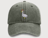 Goose Embroidery Design Vintage Hat, Cowboy Hat Goose Unisex Baseball Cap, Cool Goose 100 Cotton Vintage Style Bird Hat,