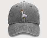 Goose Embroidery Design Vintage Hat, Cowboy Hat Goose Unisex Baseball Cap, Cool Goose 100 Cotton Vintage Style Bird Hat,