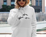 Orca Whales Embroidered Sweatshirt, Trio Orca Killer Whale Crewneck Jumper, Embroidered Orca Unisex Sweatshirt, Awareness Animal Lover Gift