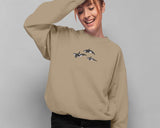 Orca Whales Embroidered Sweatshirt, Trio Orca Killer Whale Crewneck Jumper, Embroidered Orca Unisex Sweatshirt, Awareness Animal Lover Gift