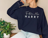 Personalised Future Mrs Sweatshirt, Custom Printed Name Crewneck Sweater, Cute Valentines Day Wife Jumper, Engagement Gift For Fiance Bride