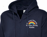 Personalised Medical Student Monogrammed Hoodie, Rainbow Embroidered Nurse Jumper, Custom Name Full Zip Sweater, Graduation Gift for Nurse