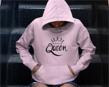 Queen Women's Pullover Hoodie, Valentine Matching Girlfriend Wife Sister Gift , Comfort Color Printed Hooded Sweatshirt, Comfy XS-4XL Size