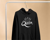 Queen Women's Pullover Hoodie, Valentine Matching Girlfriend Wife Sister Gift , Comfort Color Printed Hooded Sweatshirt, Comfy XS-4XL Size