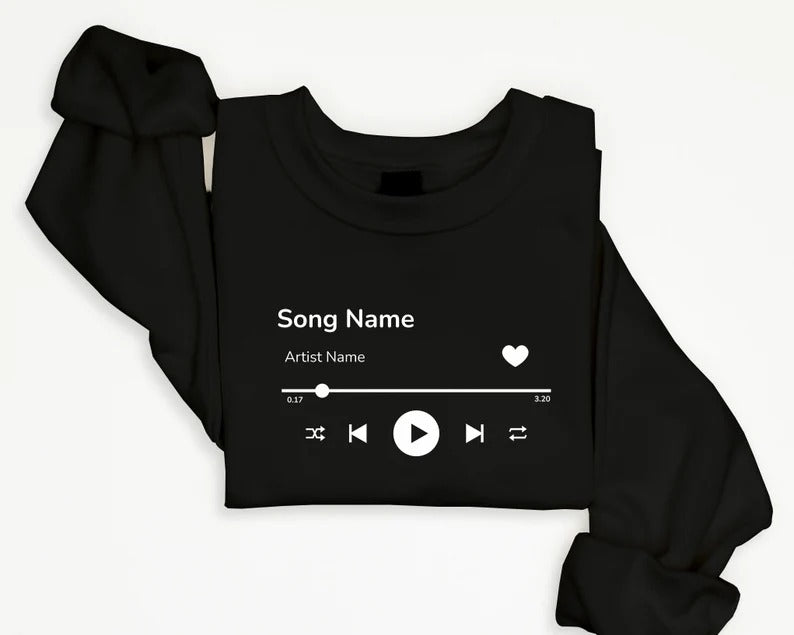 Custom Favorite Song Sweatshirt, Couple Matching Night Functions Party Sweaters, Anniversary Music Lover Gift for Boyfriend, Unisex Jumpers