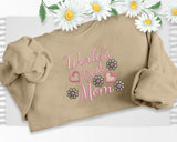 Mom Sweatshirt, Embroidered World Best Mother Crewneck Sweater, Beautiful Flower Comfy Jumper, Mama Mother Day Outfits, Presents for Grandma