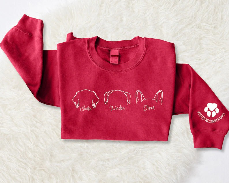 Dog Mom Custom Sweatshirt, Personalised Pet Names Printed Jumper, Dog Mama Dad Crewneck Sweater, Comfort Color Sizes XS-4XL Unisex Outfits