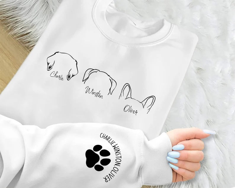 Dog Mom Custom Sweatshirt, Personalised Pet Names Printed Jumper, Dog Mama Dad Crewneck Sweater, Comfort Color Sizes XS-4XL Unisex Outfits