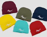 Hammerhead Shark Beanies, Embroidered Fish Comfort Colors Hats, Minimalist Double Layer Knitted Unisex Beanie, Shark Gifts, Ocean Life Gifts