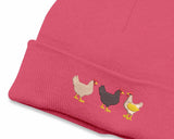 Embroidered Chickens Beanies, Comfort Colors Chicken Embroidery Hat, Comfy Winter Hats, Cotton Canvas Beanies, Chicken Hat, Bird Lover Gifts