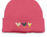 Embroidered Chickens Beanies, Comfort Colors Chicken Embroidery Hat, Comfy Winter Hats, Cotton Canvas Beanies, Chicken Hat, Bird Lover Gifts