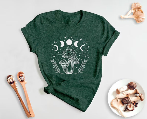 Mushroom Nature Shirt, Aesthetic Magic Mushroom Cottagecore T Shirt, Botanical Plant Outdoor Camping Fungus Graphic Tee, Mushroom Lover Gift