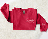 Personalised Hoodies for Mom Dad, Custom Mama Sweatshirt, Kids Name Printed On Sleeve Heart Hooded Jumper, Unisex Comfy XS-4XL Sizes Outfits