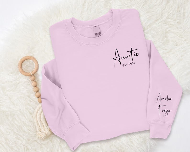 Personalised Hoodies for Mom Dad, Custom Mama Sweatshirt, Kids Name Printed On Sleeve Heart Hooded Jumper, Unisex Comfy XS-4XL Sizes Outfits